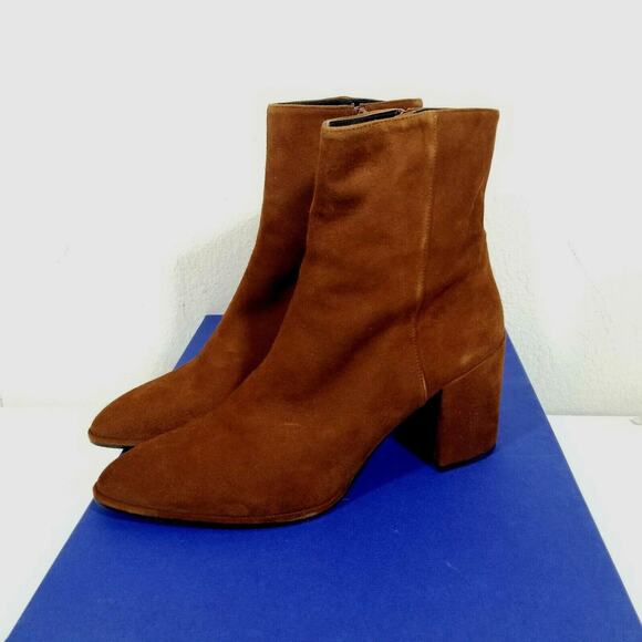 NIB Stuart Weitzman Notazzie Booties US 10 Amaretto Brown Suede Ankle Boots $575 - Picture 6 of 12